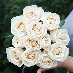 Траурный букет из 12 белых роз Vendela 50 см (Эквадор)