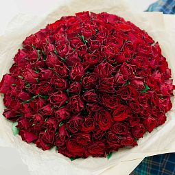 Букет из 151 красной розы 40 см (Кения)