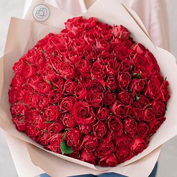 Букет из 101 красной розы 40 см (Кения)