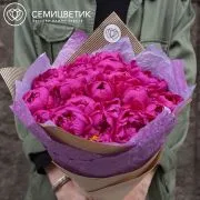 Букет из 15 малиновых пионов Standart