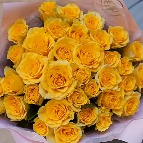 Букет из 35 желтых роз 35-40 см (Россия)