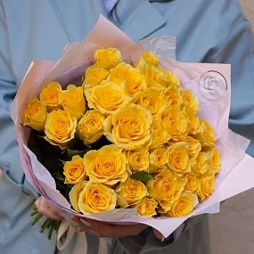 Букет из 35 желтых роз 35-40 см (Россия)