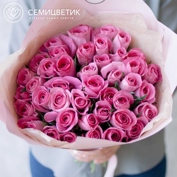 Букет из 41 розовой розы 40 см (Кения)