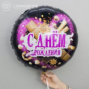 Шар металлик Happy Birthday без гелия