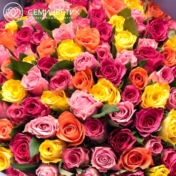 Букет из 101 розы 35-40 см микс (Кения)