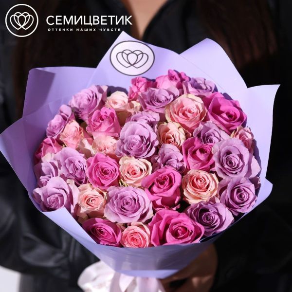 Букет из 35 роз микс 35 см (Кения)
