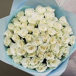 Букет из 51 белой розы 30 см (Кения)