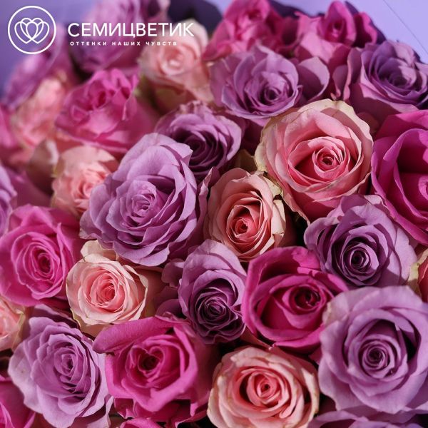Букет из 35 роз микс 35 см (Кения)