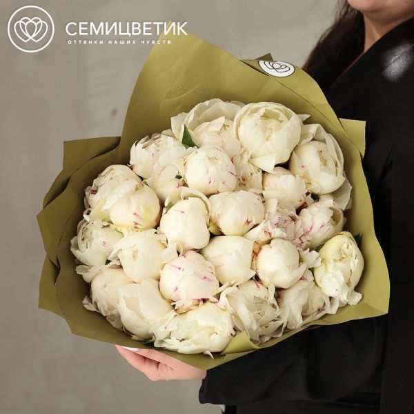 Букет из 25 белых пионов Kelway`s Glorious Premium