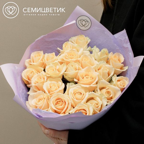 Букет из 21 розовой розы 70 см (Россия)