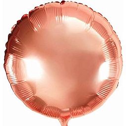 Шар металлик Круг розово-золотой с гелием