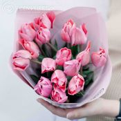 Букет из 15 розовых тюльпанов 30 см