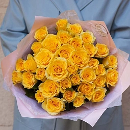Букет из 35 желтых роз 35-40 см (Россия)