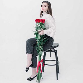 Букет из 11 красных роз Freedom 130 см (Эквадор)