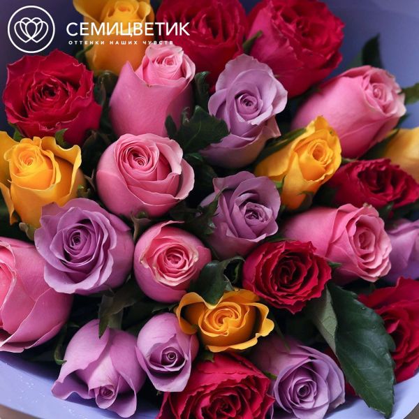 Букет из 25 роз 35 см микс (Кения)