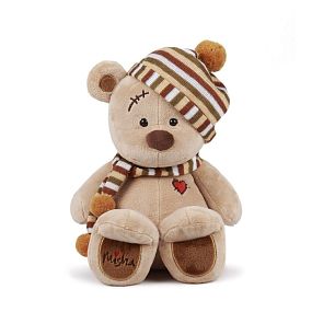 Мягкая игрушка медведь Misha в шапке 30см