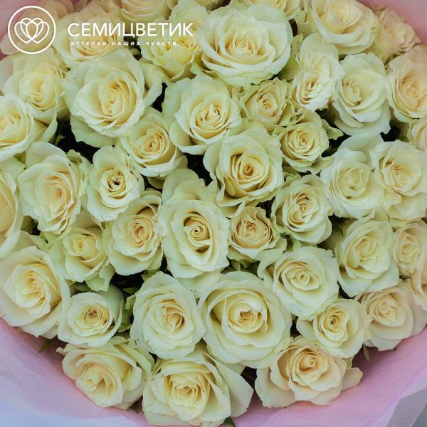 Букет из 45 белых роз 40 см (Кения)