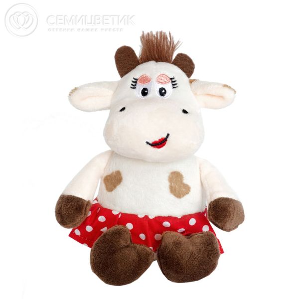 Корова Фрося в юбке в горошек, 15 см