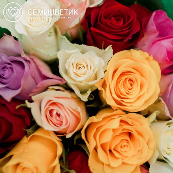 Букет из 15 роз 40 см микс (Кения)