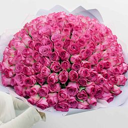 Букет из 151 розовой розы 40 см (Кения)