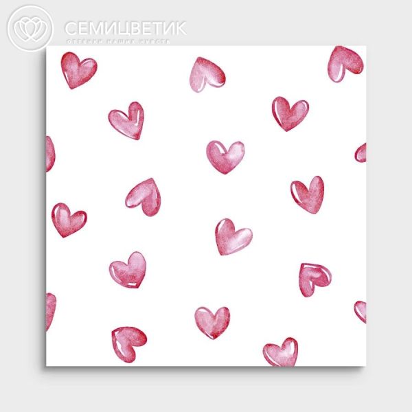 Мини-открытка 8*8 "Сердечки"
