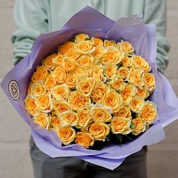 Букет из 51 желтой розы 35-40 см (Россия)