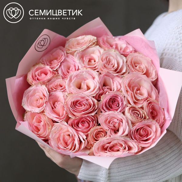 Букет из 25 нежно-розовых роз Esperance 60 см (Кения)