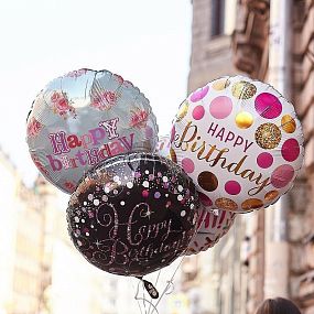 Шар металлик Happy Birthday без гелия