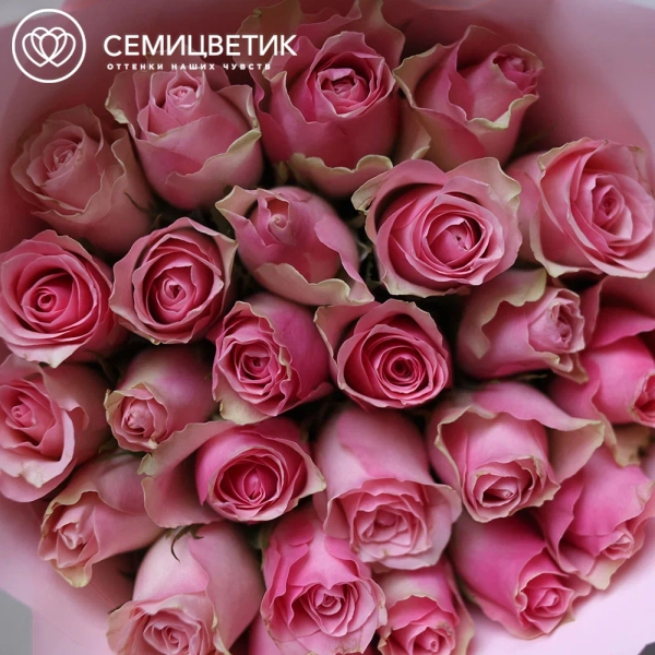 Букет из 25 нежно-розовых роз 35 см (Кения)