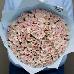 Букет из 101 нежно-розовой розы 30 см (Кения)