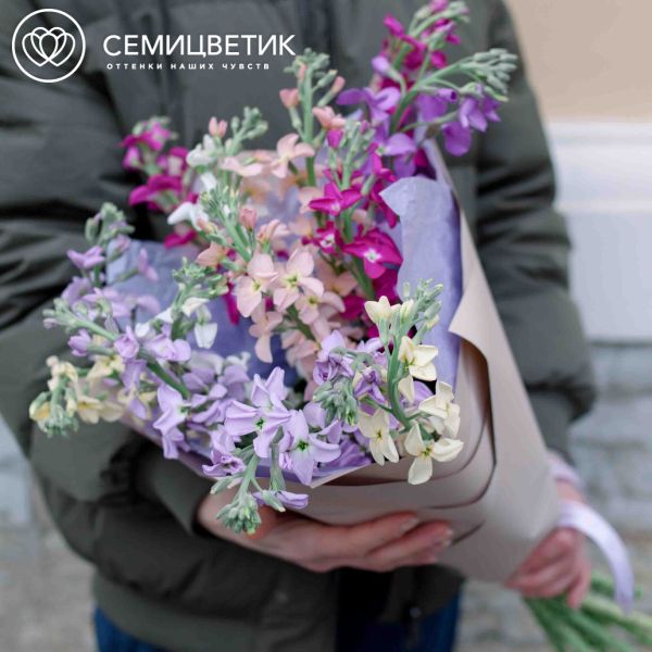 Букет из 15 маттиол микс