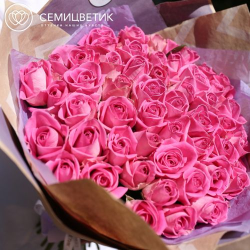 Букет из 51 розовой розы (Кения) 40 см Standart