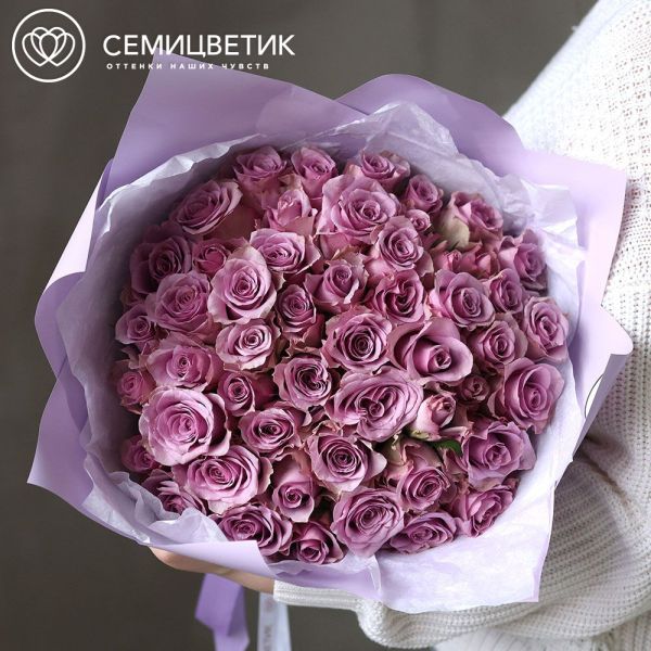 Букет из 51 сиреневой розы 35 см (Кения)