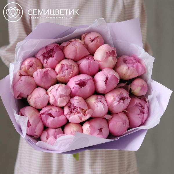 Букет из 25 нежно-розовых пионов Angel Cheeks Premium