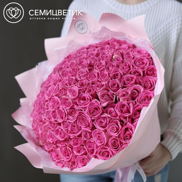 Букет из 151 розовой розы 40 см (Кения)