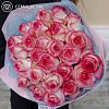 25 белых с розовой каймой роз (Россия) 70 см Джамиля