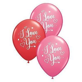 Шар шелкография I Love you с гелием