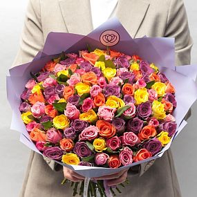 Букет из 101 розы микс 40-50 см (Кения)