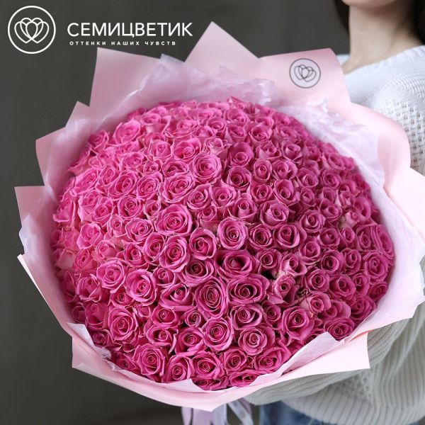 Букет из 151 розовой розы 40 см (Кения)