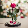 Ярко-розовая роза в колбе 28 см
