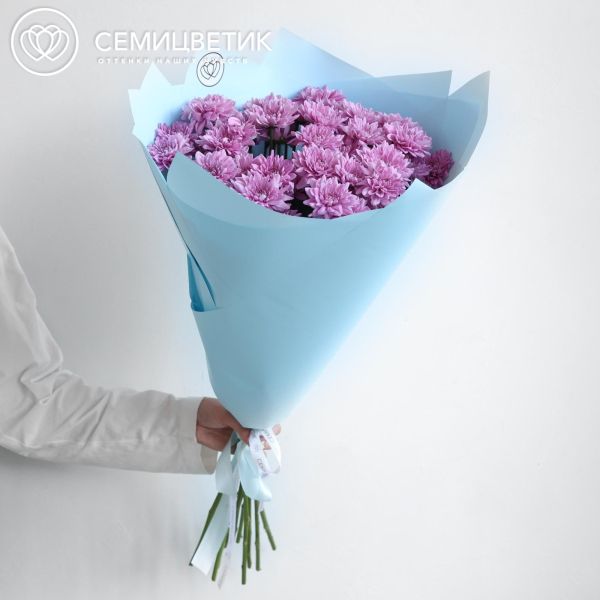 Букет из 11 розовых кустовых хризантем