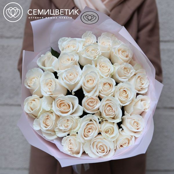 Букет из 29 белых роз Vendela 50 см (Эквадор)
