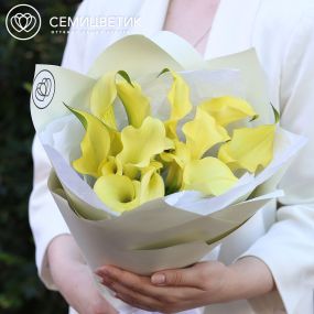 Букет из 11 желтых калл