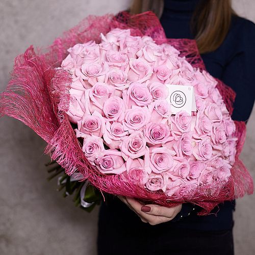 Розовые розы Jessika 50 см (Эквадор)