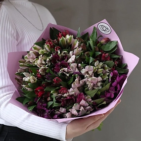 Букет из 25 альстромерий яркий микс