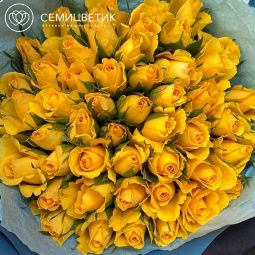 Букет из 51 желтой розы (Кения) 40 см Standart