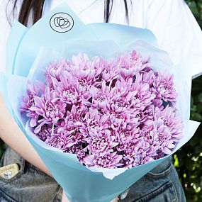 Букет из 11 розовых кустовых хризантем