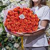 Оранжево-красные розы Orange Crush 70 см (Эквадор)
