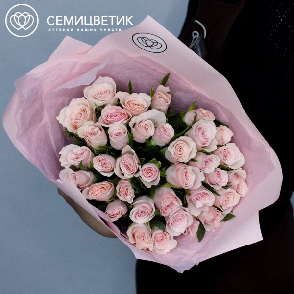 Букет из 35 нежно-розовых роз 40 см (Кения)