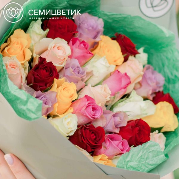 Букет из 35 роз 40 см микс (Кения)